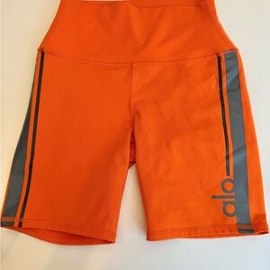 ALO Yoga Women's Bright Orange Bike Shorts